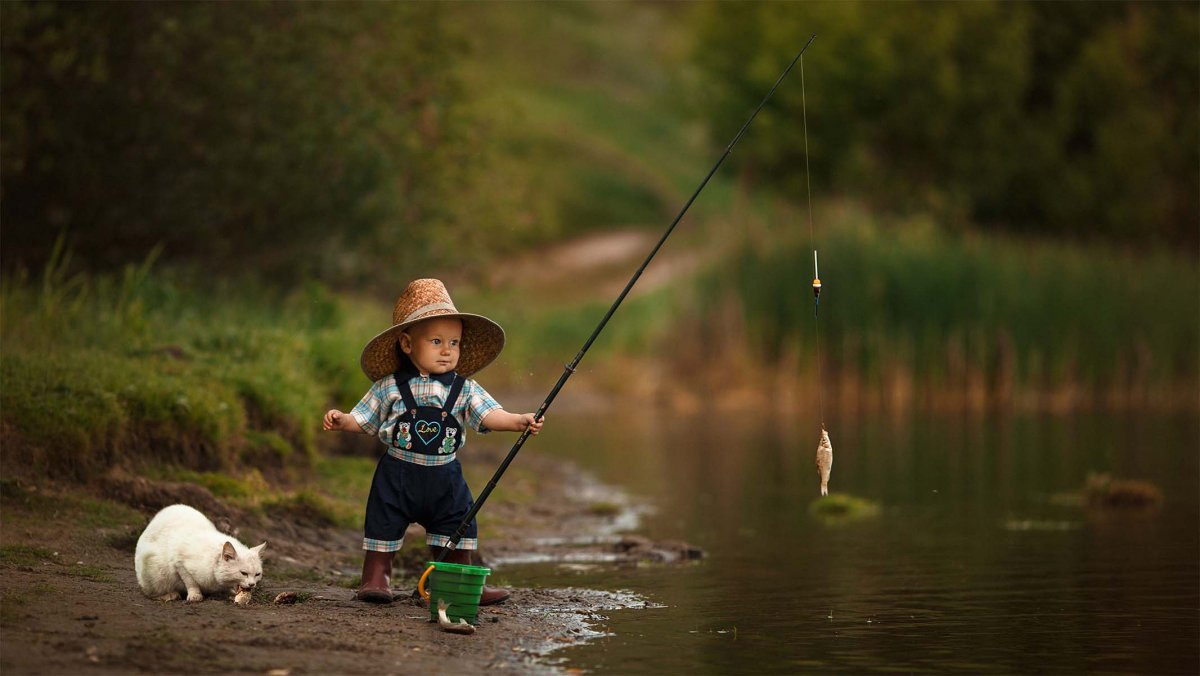 Малыши на рыбалке