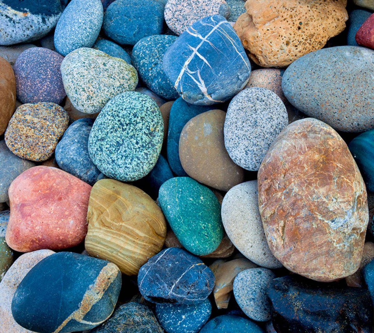 Разноцветные Морские Камни Галька Фото