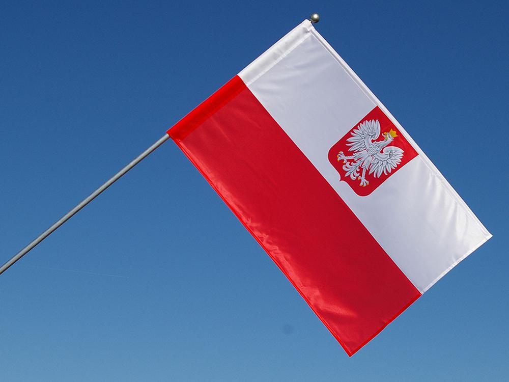 Польский флаг и герб.