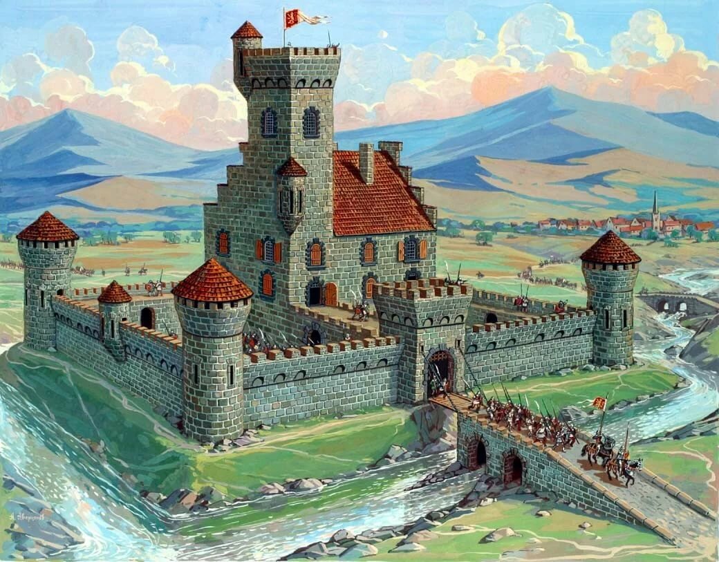 Замок средние. 8519 Звезда Королевский замок. Замки феодалов средневековья. Средневековый замок феодала. Замок феодала в средние века.