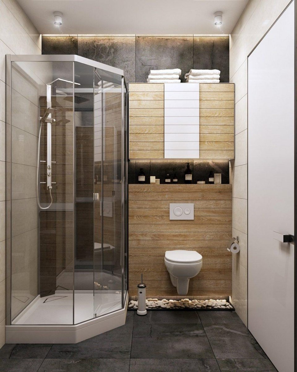 Дизайн ванной комнаты с душевыми уголками