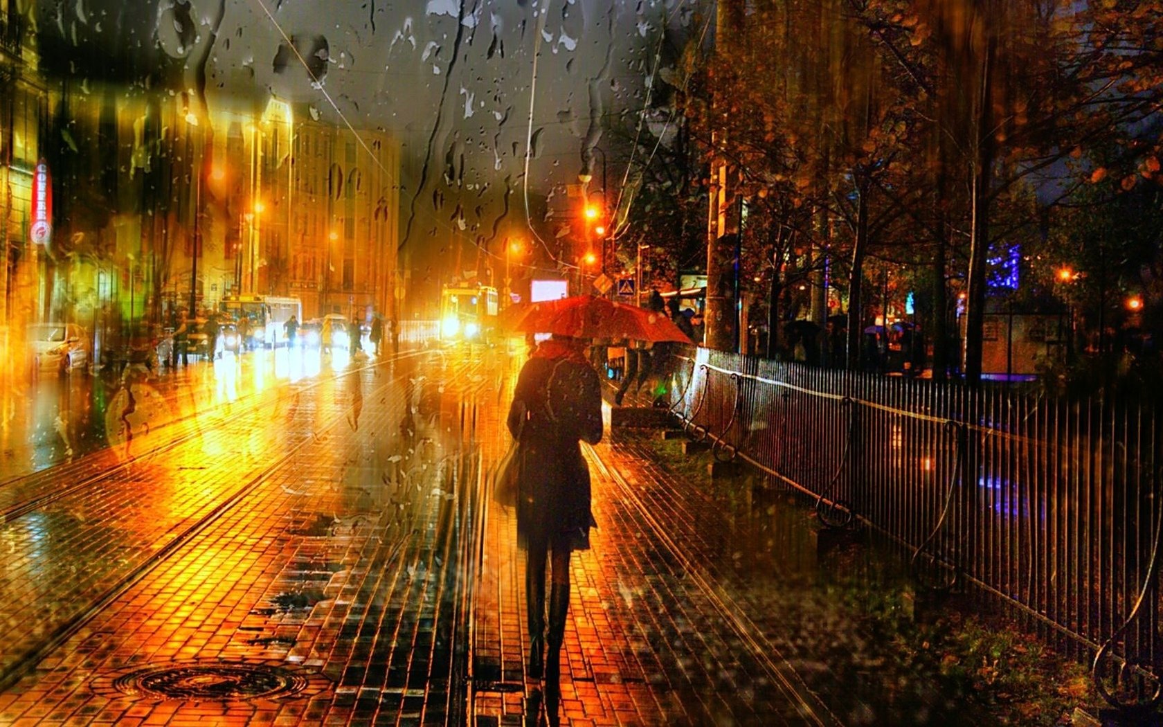 Однажды осенним вечером. Осенний город. Осень дождь. Осень город дождь.