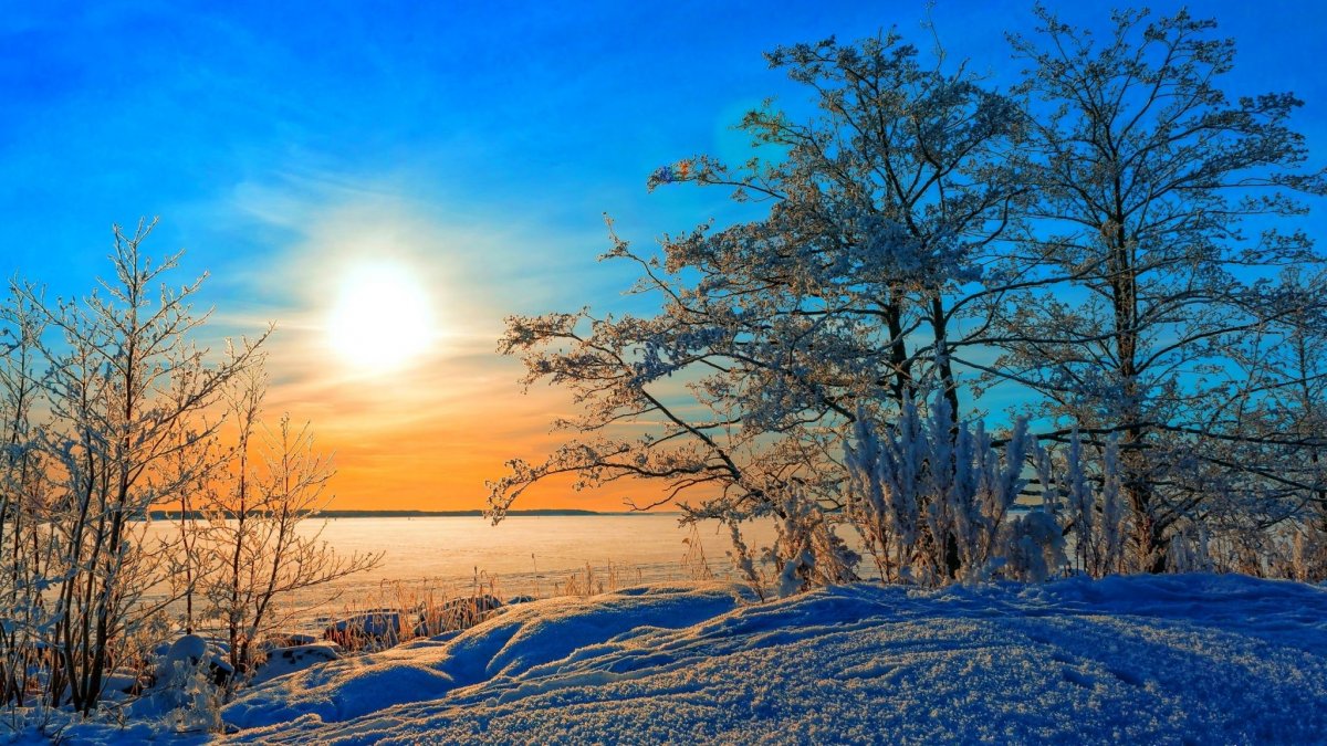 Зимний пейзаж Солнечный день