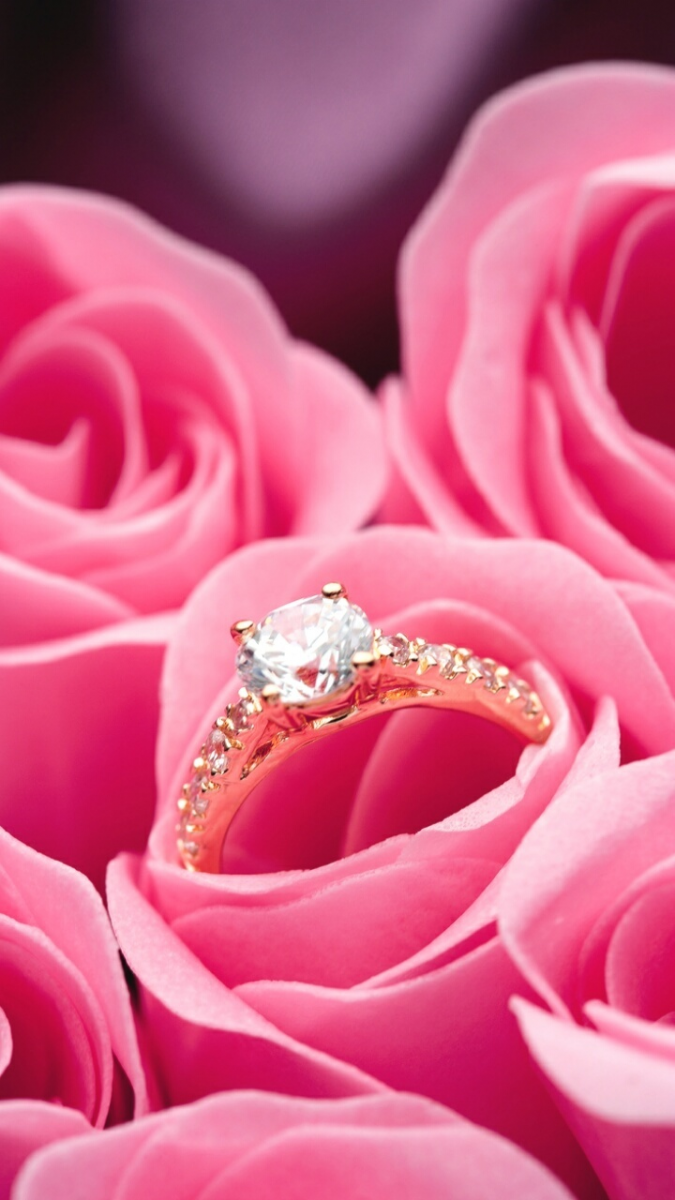 Обручальные кольца на розах